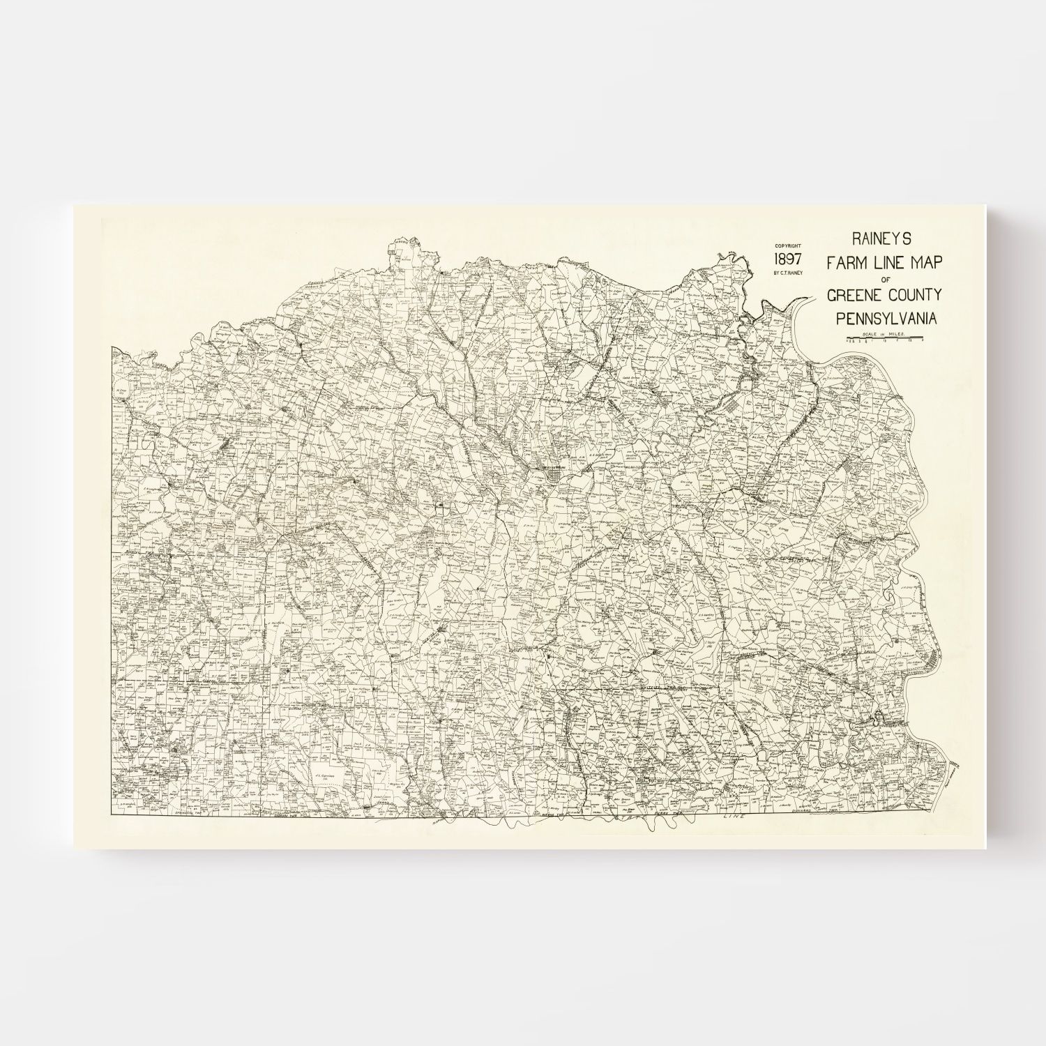Vintage Map of Greene County, Pennsylvania 1897