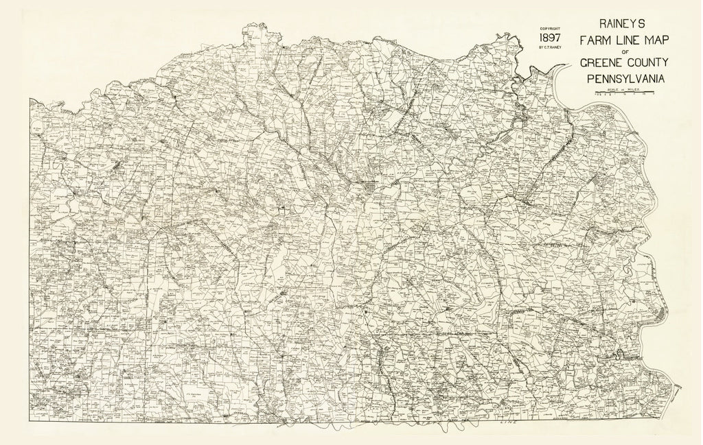 Vintage Map of Greene County, Pennsylvania 1897