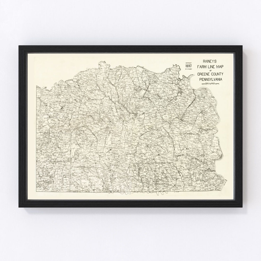 Vintage Map of Greene County, Pennsylvania 1897