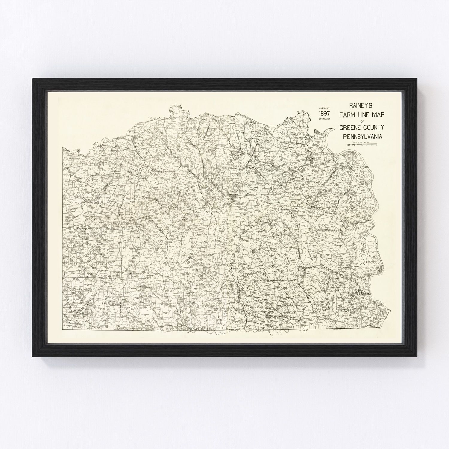Vintage Map of Greene County, Pennsylvania 1897