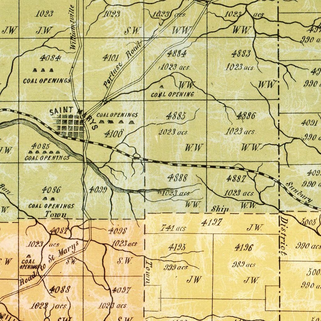Vintage Map of Elk County, Pennsylvania 1855
