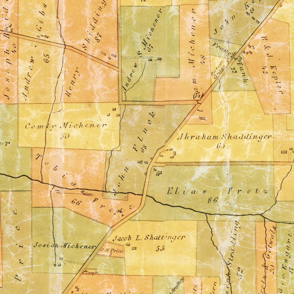 Vintage Map of Bucks County, Pennsylvania 1859