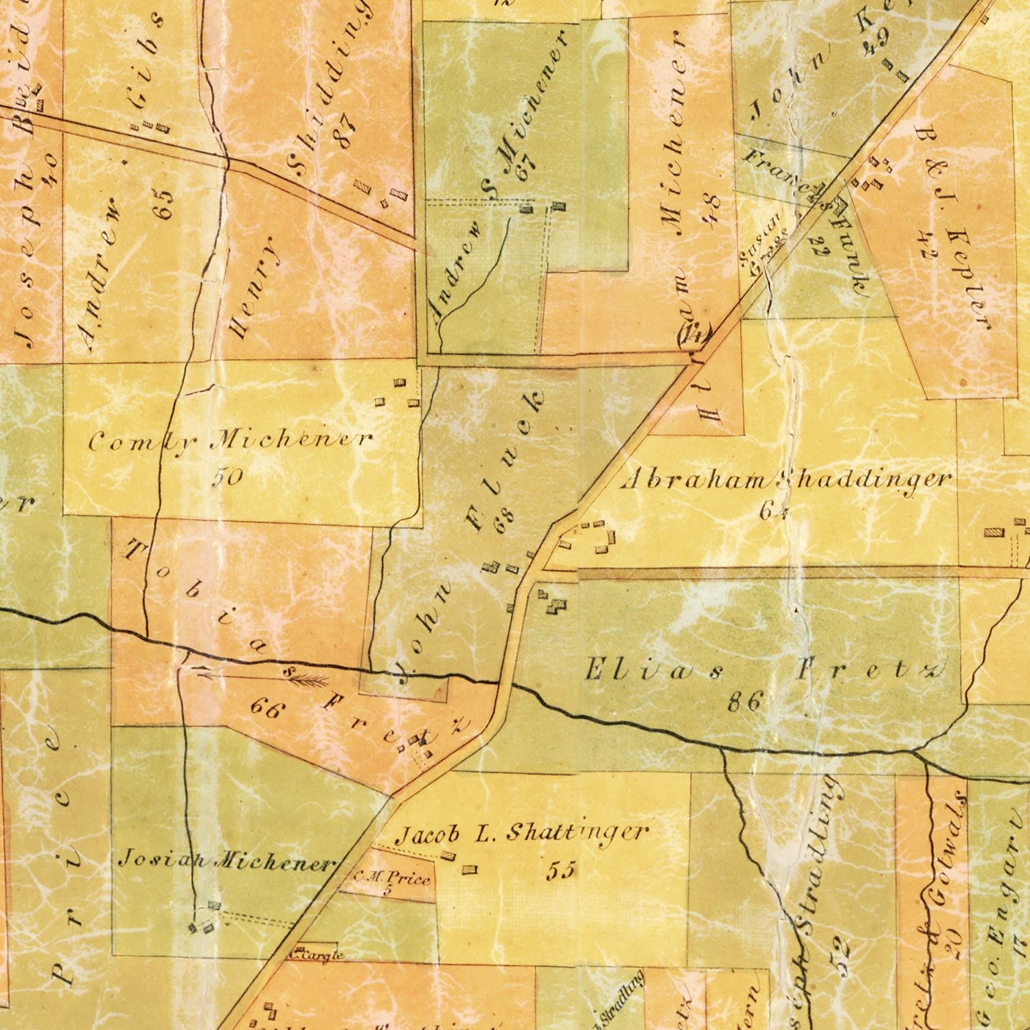 Vintage Map of Bucks County, Pennsylvania 1859