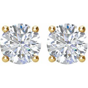 14K Yellow Gold 1/2 CT Natural Diamond Stud Earrings – image 2