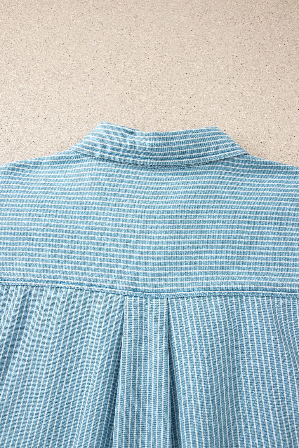 Stripe Cuffed Short Sleeve Button Up Shirt