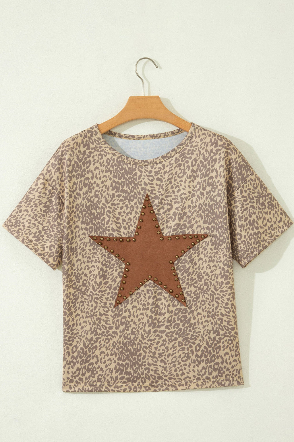 Leopard Retro Star Studded Short Sleeve Tee