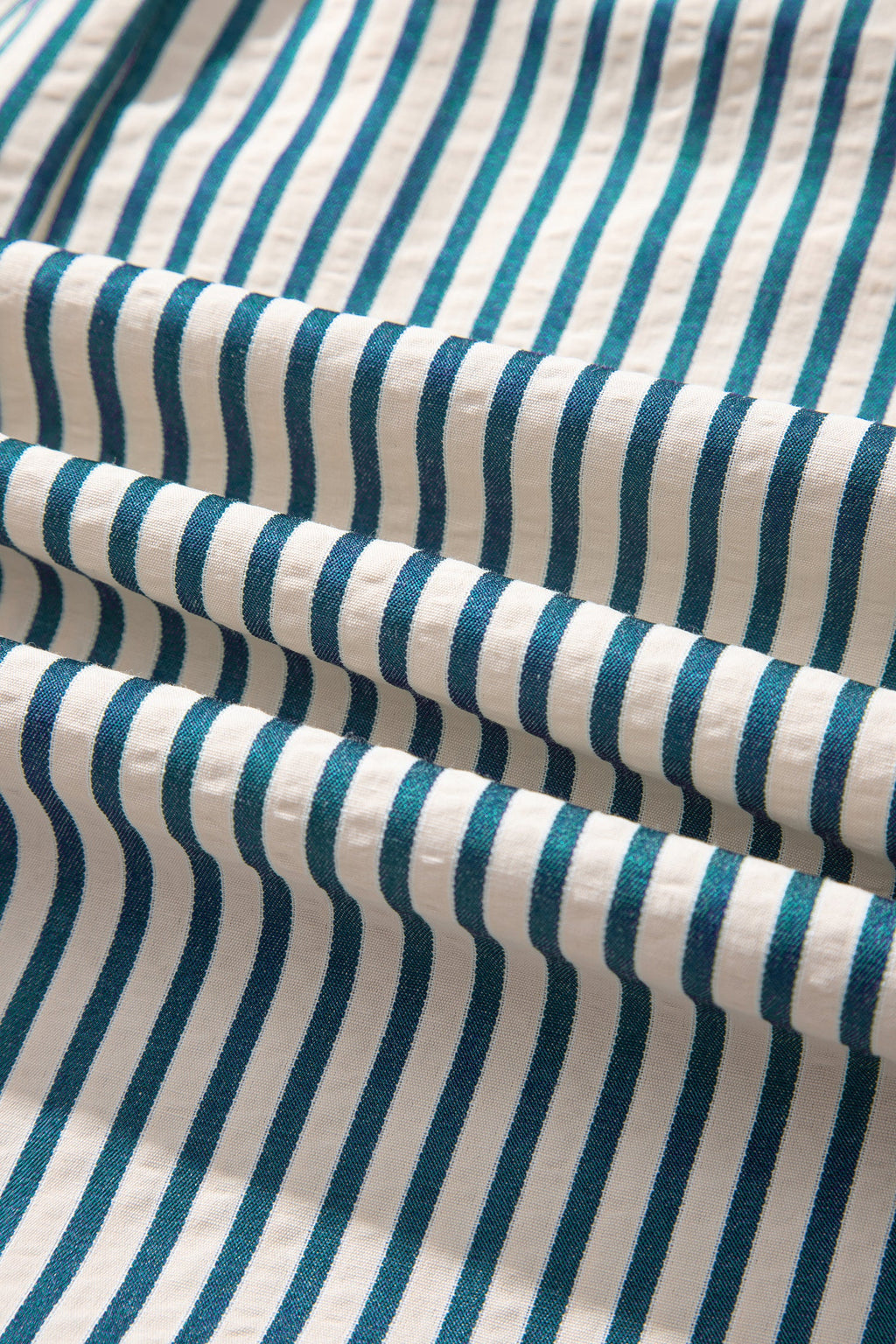 Stripe Ruffle Short Sleeve V-Neck Midi Dress