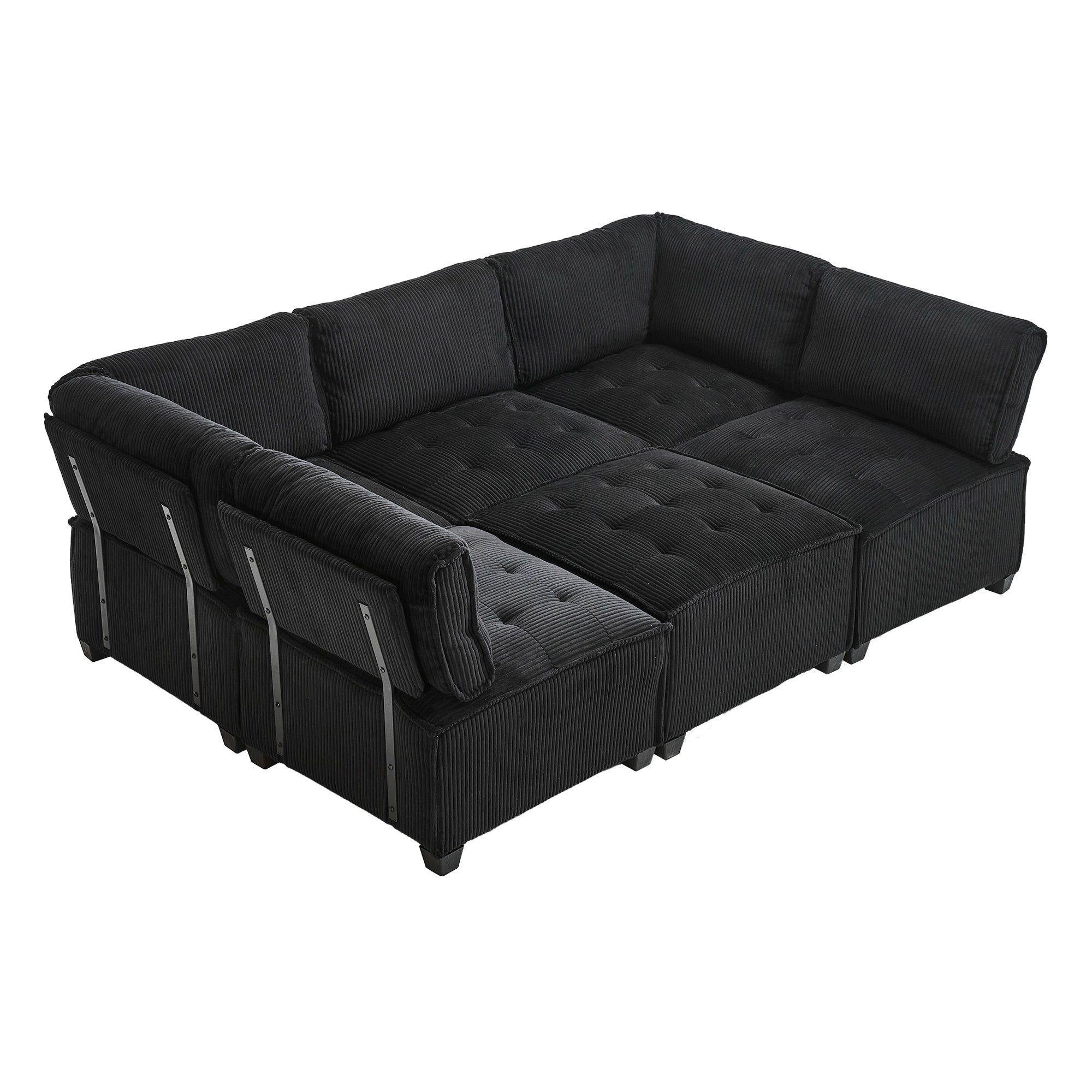 UNITED WE WIN Modular Sectional Sofa U Shaped Modular Couch with Reversible Chaise Modular Sofa Sectional Couch,6- Seat Convertible Sofa,Fit for Living Room