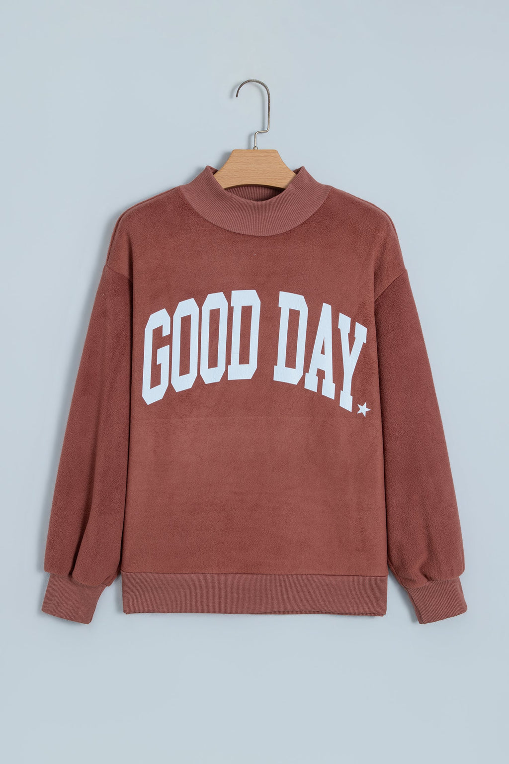 Polka Dot/GOOD DAY Letter Print Reversible Sweatshirt