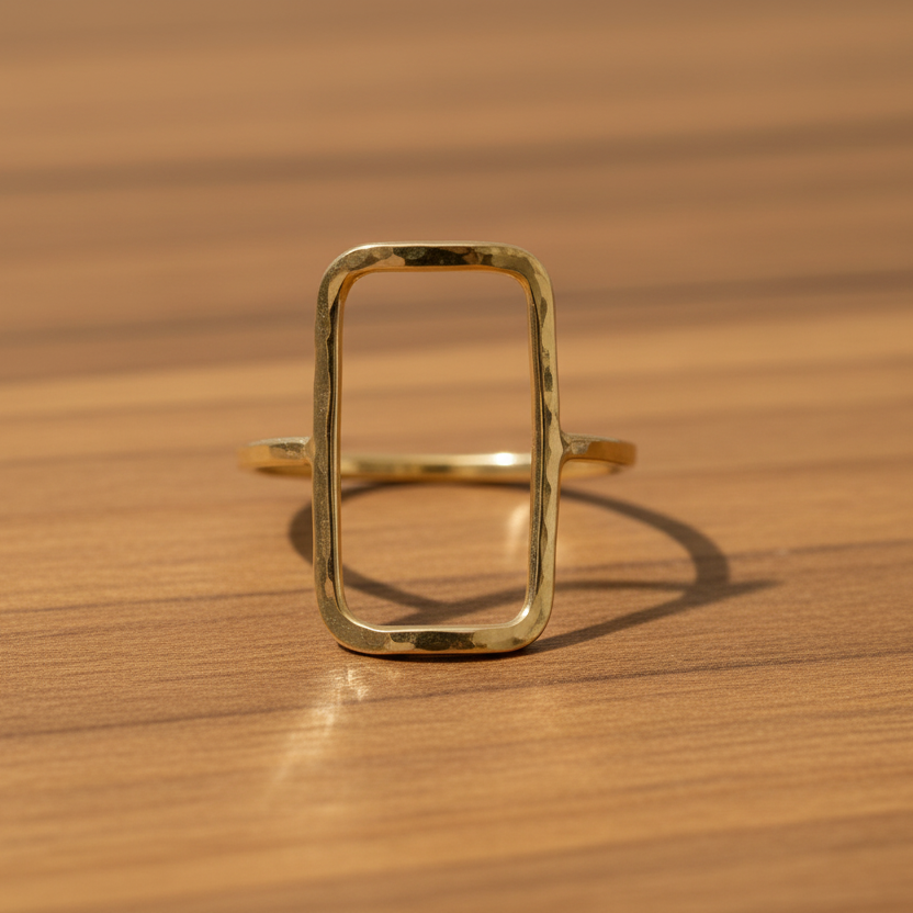 14K Gold filled OPEN RECTANGLE RING