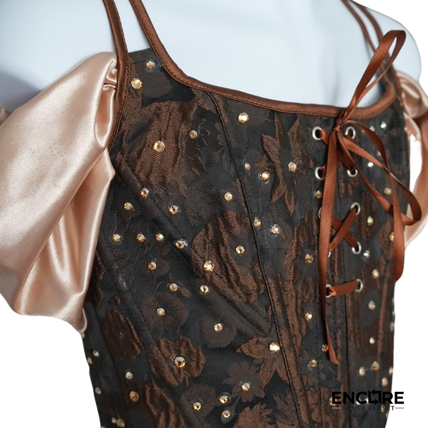 Beige Silk Flare Shorts & Corset Top