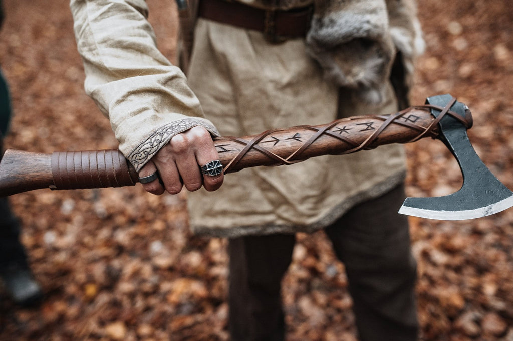 Viking Bearded Axe "Skeggox" – Runic Battle Axe