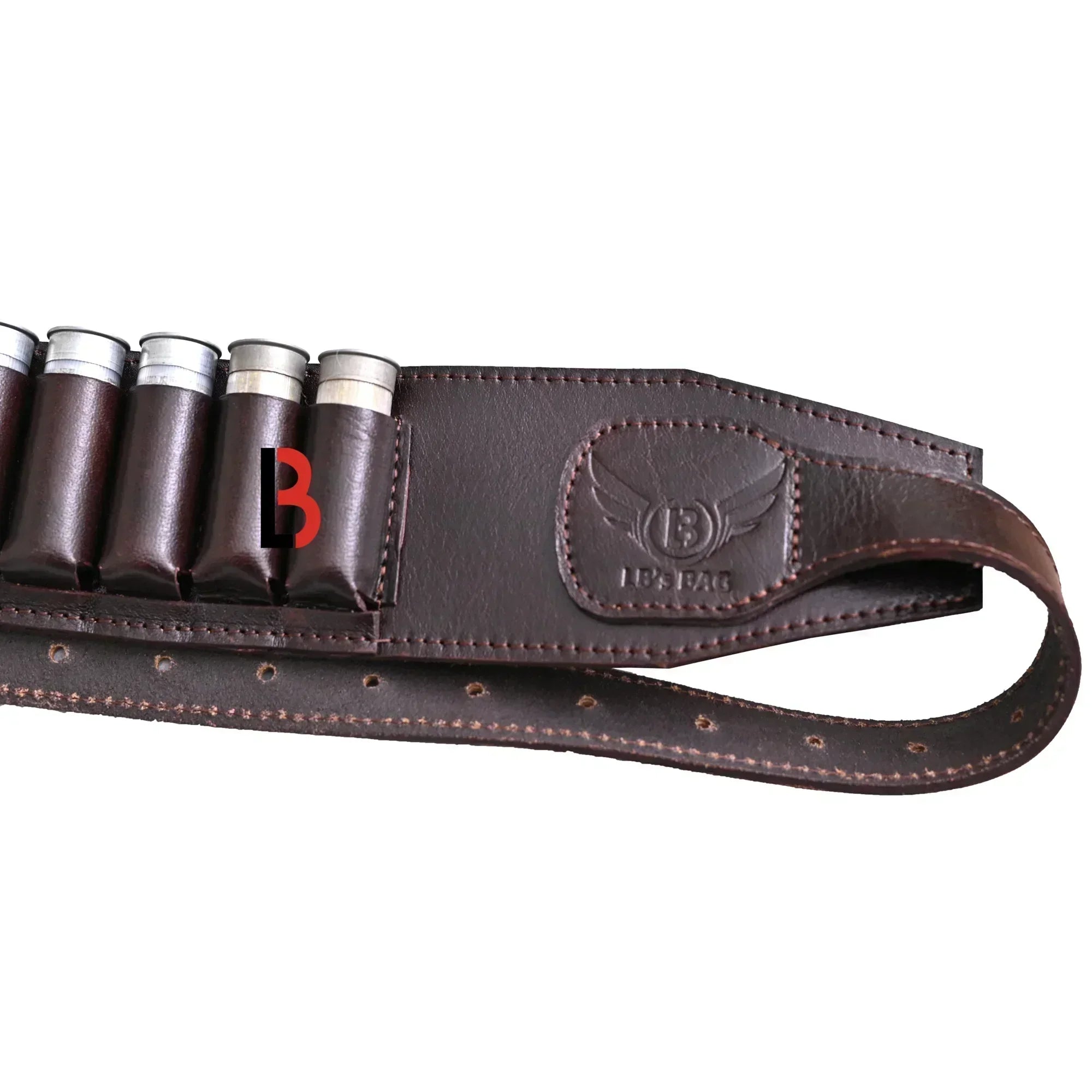 Cowhide Leather Shotshell Bandolier Belt 20-Shell Ammunition Carrier | Hunting Shell Holder