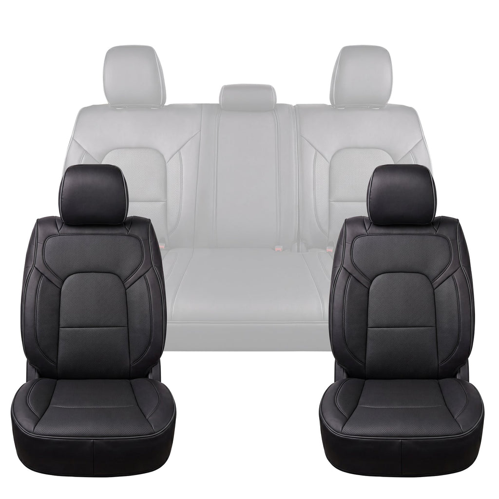 Umbrauto Car Seat Covers for Dodge RAM, Premium Nappa Waterproof Leather Seat Cushion Fits 2009-2026 RAM 1500/2500/3500 Crew Quad Mega Cab with Flat Bench,Full Set, Black