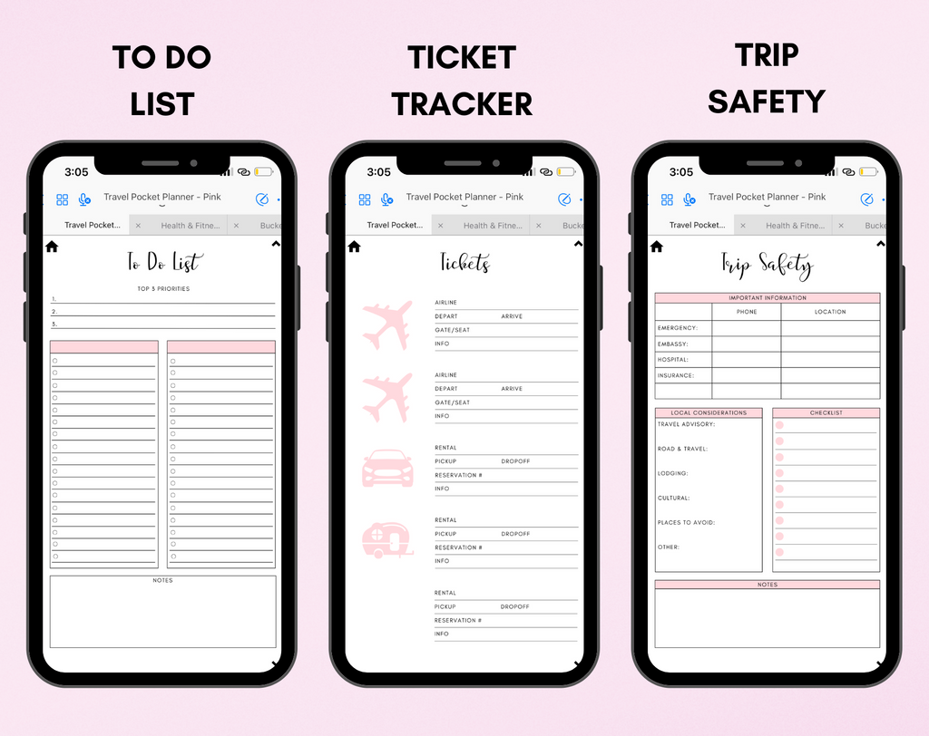 Digital Travel Phone Planner Bundle