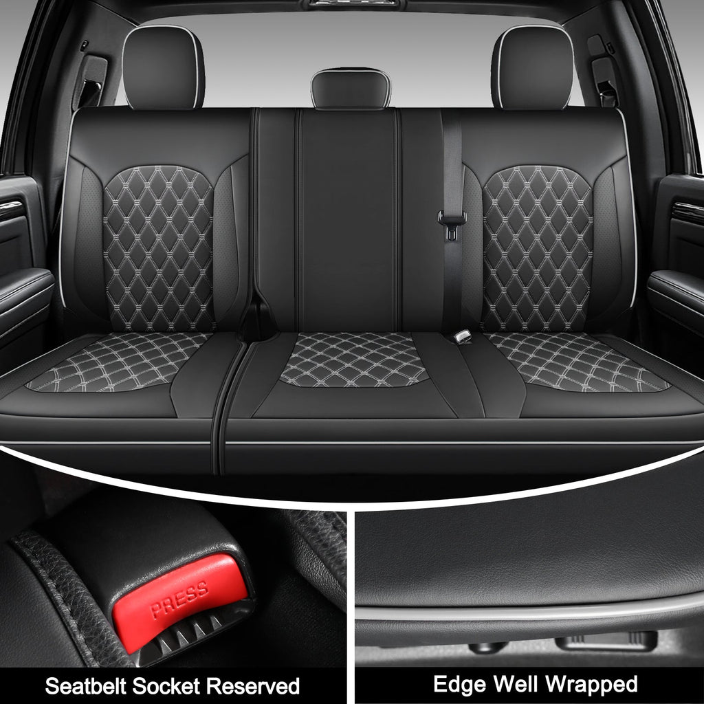 Umbrauto Seat Cover for Chevy Silverado/GMC Sierra 1500 2007-2013&2019-2026,3D Laser-Scan Custom Fit 2500/3500HD 2020-2026 Crew/Double Cab, Nappa Leather, Waterproof, Full Coverage, Airbag Compatible,Gray