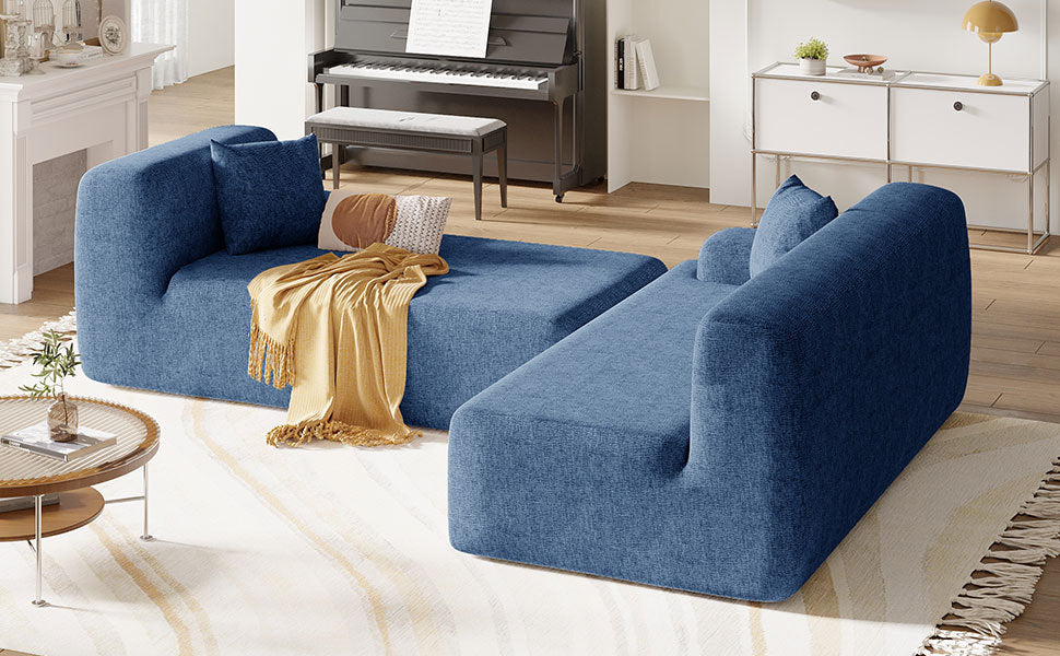 U_Style Modern Large L-Shape Modular Sectional Sofa for Living Room, Bedroom, Salon, 2 Piece Free Combination, Simplified Style(old sku:WY000356AAC)