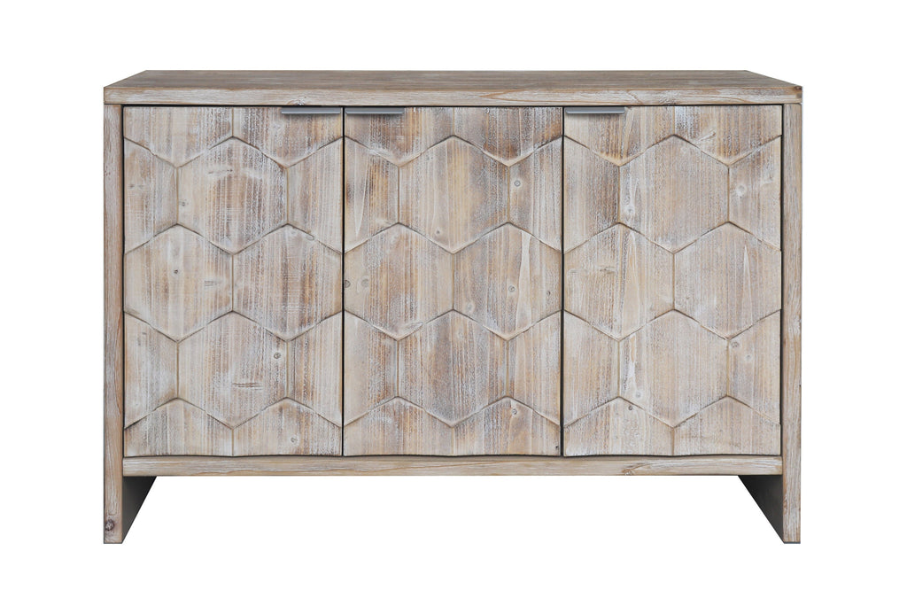 Accent Cabinet Farmhouse Style 3 Door Wooden Cabinet Sideboard Buffet Server Cabinet Storage Cabinet, for Living Room, Entryway, Hallway, Office, Kitchen and Dining Room, Natural Wood Wash