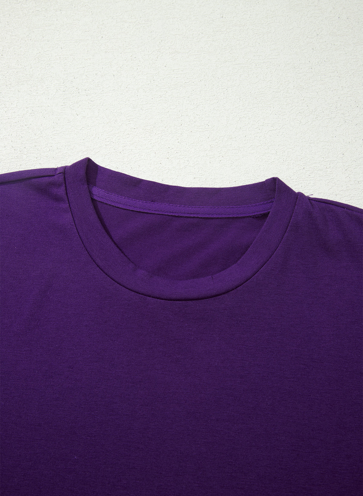 Solid Short Sleeve Crew Neck Tee