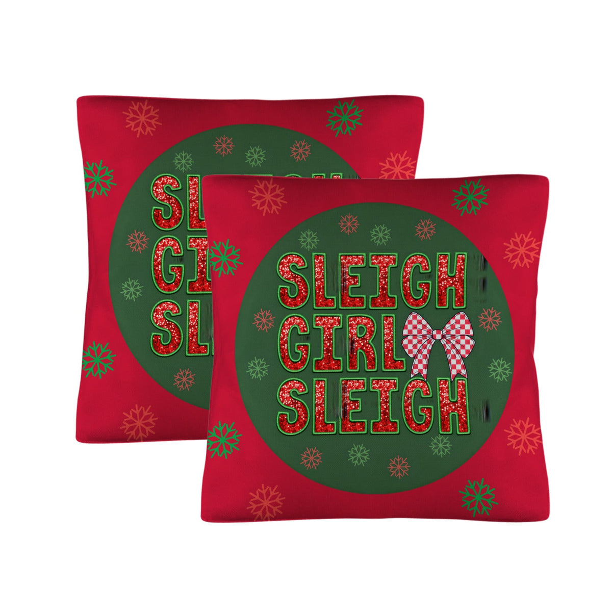 Sleigh Girl Sleigh Red Pillow Cases Throw Pillow Covers 18 x 18 inch