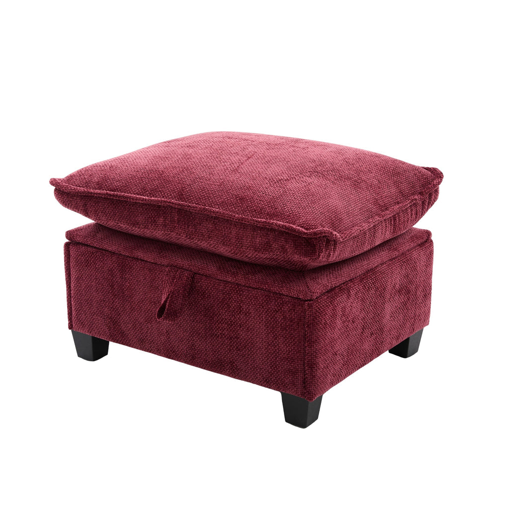 UNITED WE WIN 106' U Shape Sectional Sofa Cloud Couch for Living Room, Upholstery Comfy Modular Sofas, 4 Seat Chenille U-Shaped Sleeper Sofa with Chaise Lounge, Ottoman & Pillows