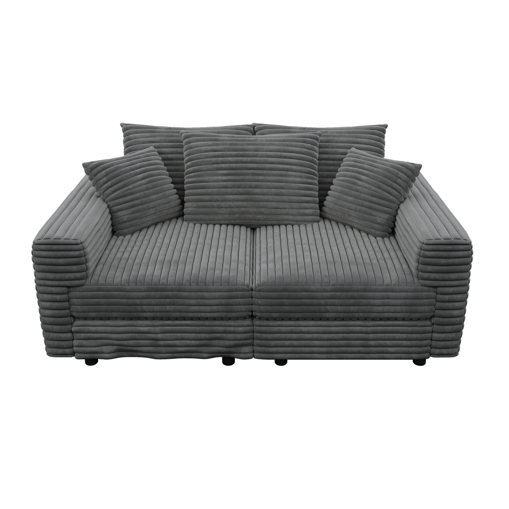 82.7 ' Plush Corduroy 3-Seat Sofa,Modern Comfy Upholstered Sofa Cloud Couch,Deep Seat Couches with Soft Pillows,Convertible Deep Seat Sofa Lounge Chair for Living Room Bedroom,Apartment,Office,Grey