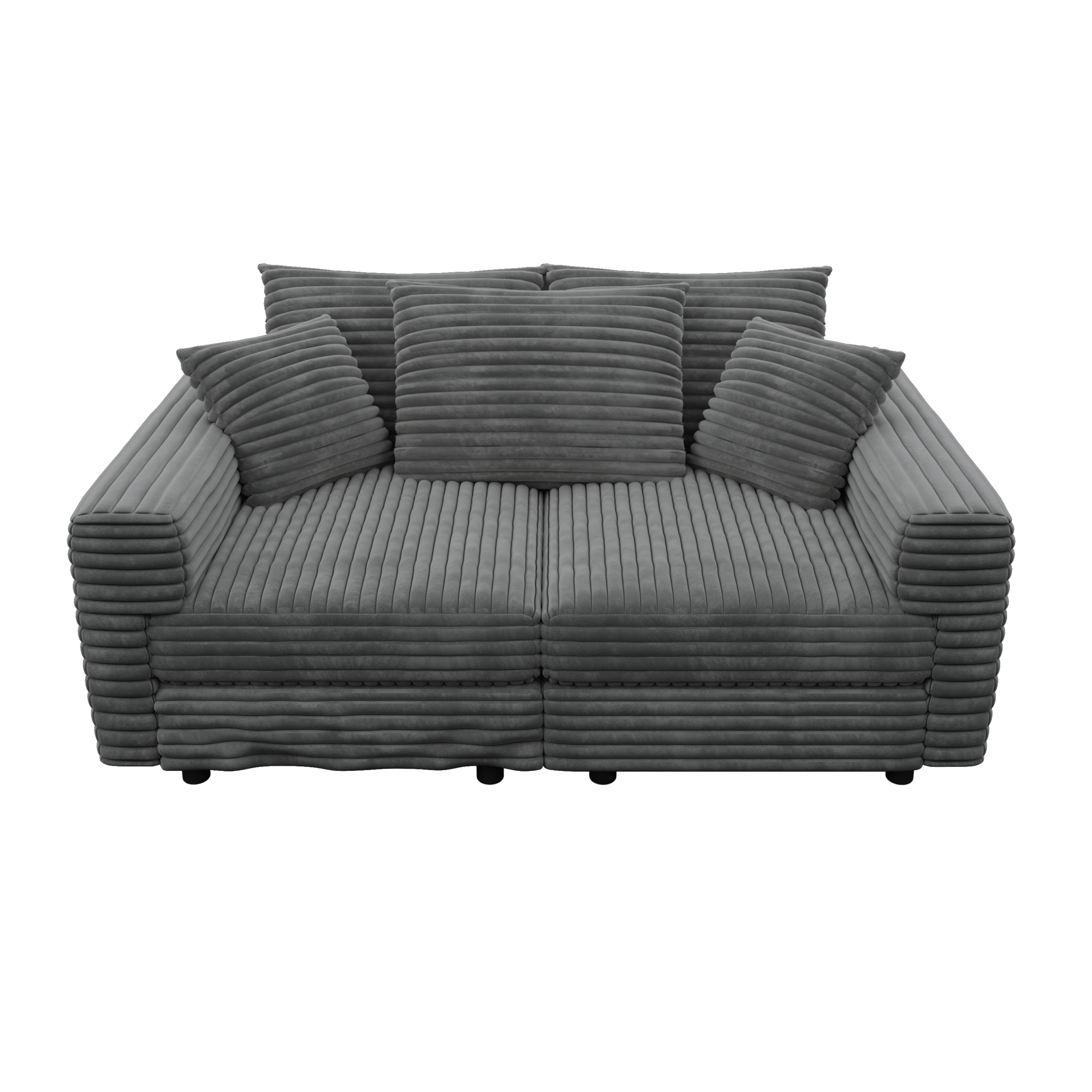 82.7 ' Plush Corduroy 3-Seat Sofa,Modern Comfy Upholstered Sofa Cloud Couch,Deep Seat Couches with Soft Pillows,Convertible Deep Seat Sofa Lounge Chair for Living Room Bedroom,Apartment,Office,Grey