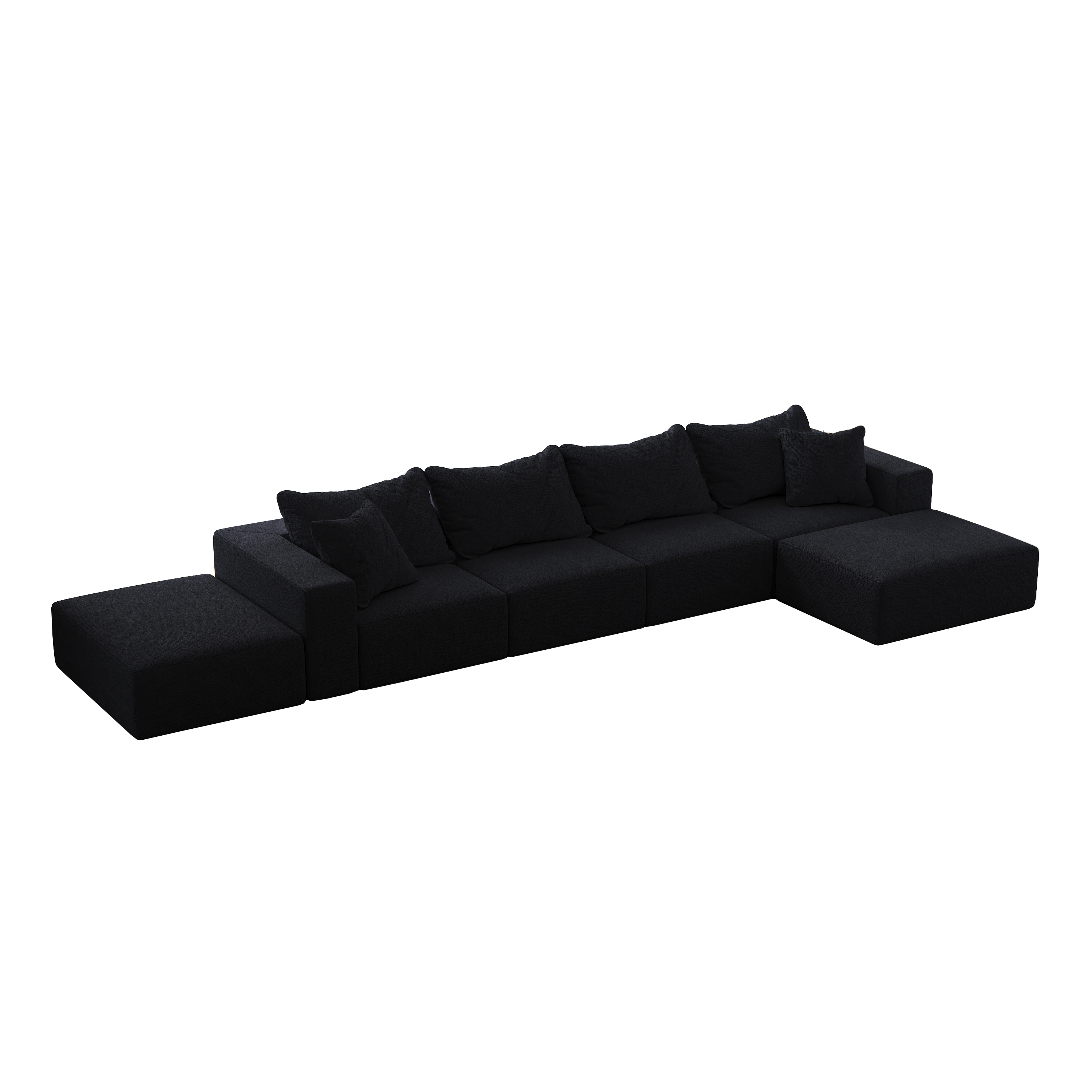 Oversized sponge cloud sofa,Modern Upholstered Sectional Sofa Couch Set,Modular 162' L Shaped Sectional Living Room Sofa Set With 6 Pillows,Free Combination Sofa Couch for Living Room,Bedroom