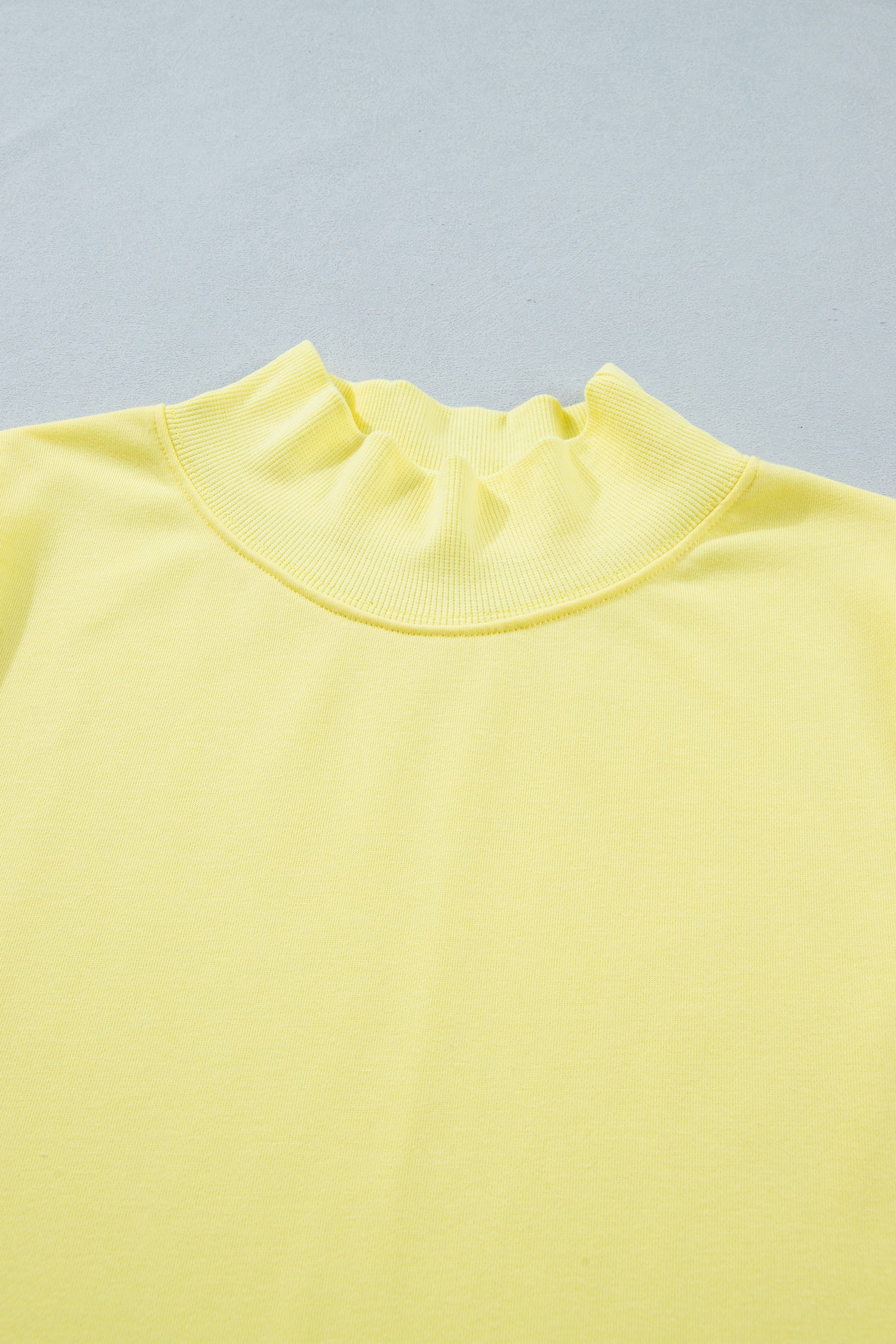 Solid Mock Neck Cap Sleeve Oversized Top