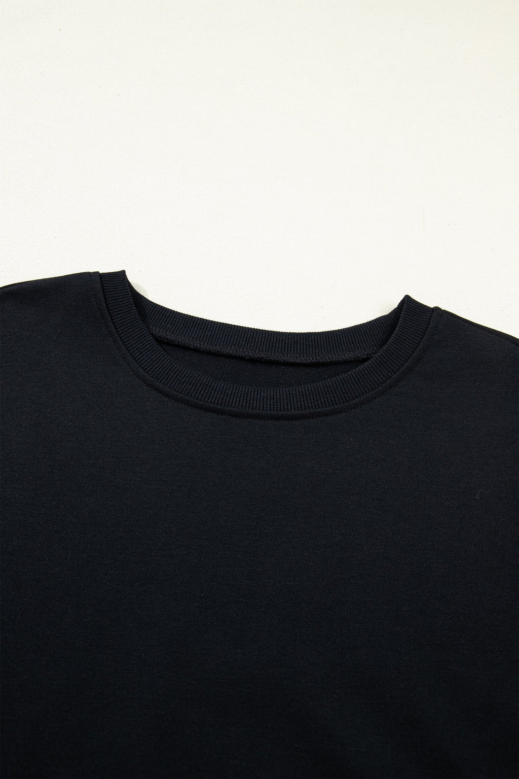 Solid Drop Shoulder Long Sleeve Top
