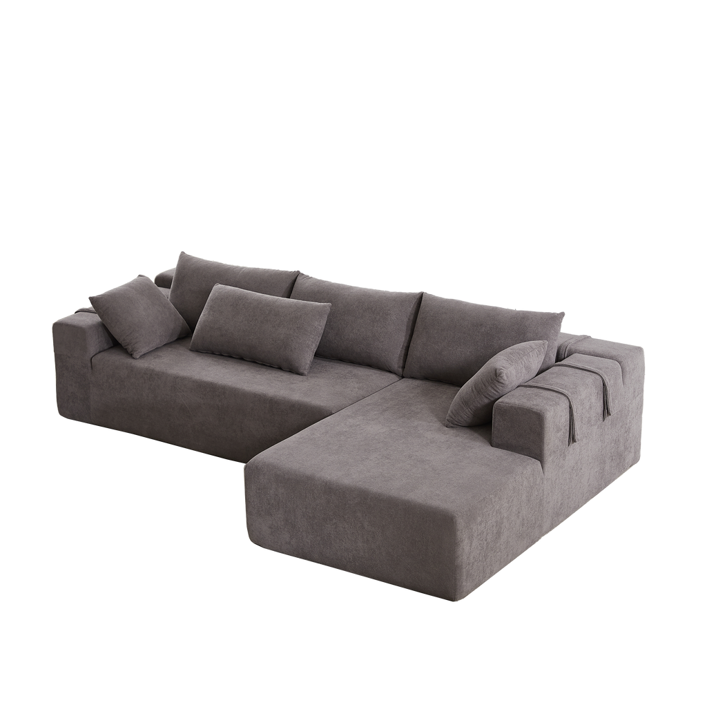 Modern Chenille Upholstered Sectional Sofa Couch Set,Modular 108' L Shaped Sectional Living Room Sofa Set With 6 Pillows,Free Combination Sofa Couch for Living Room,Bedroom(Right Chaise)W834P240002