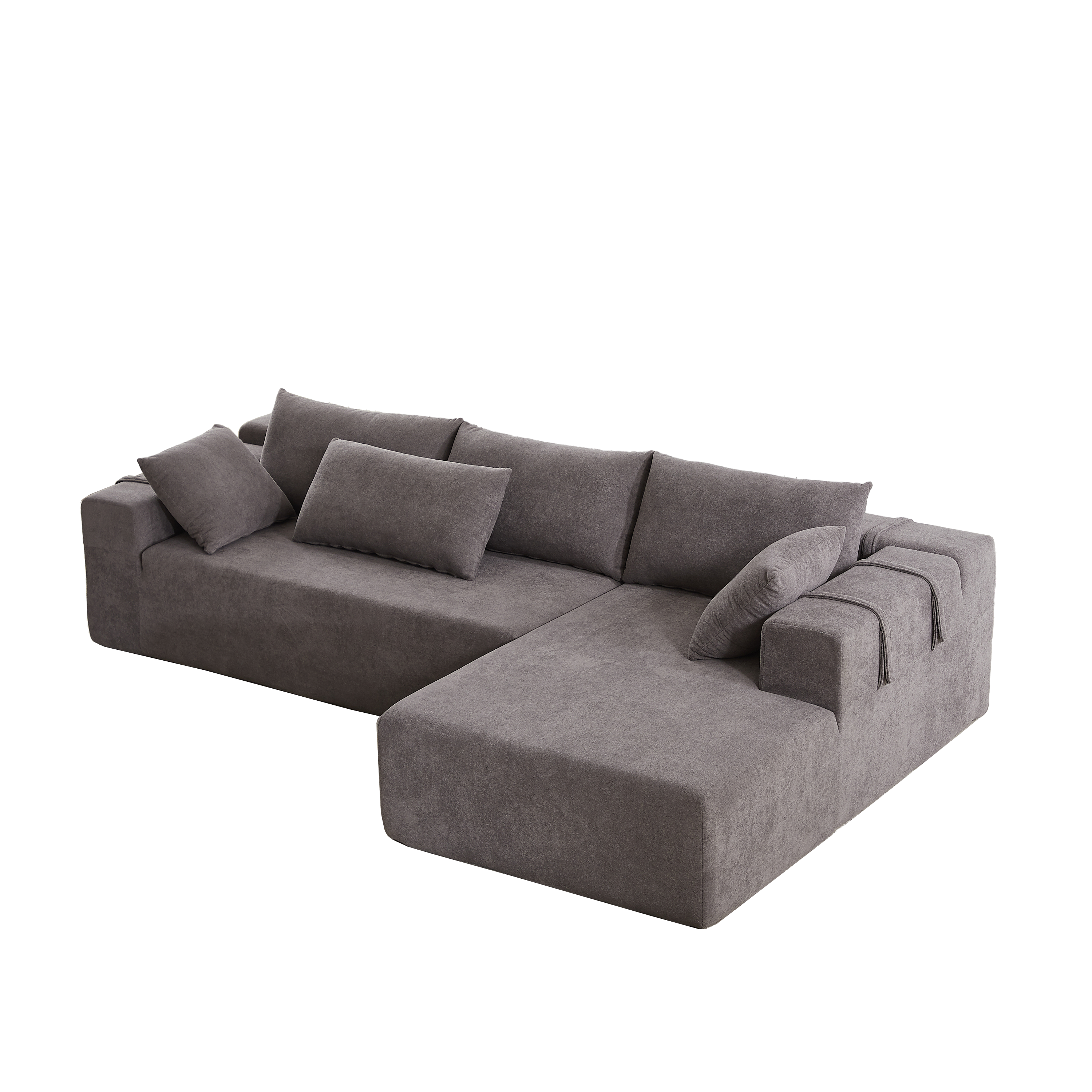 Modern Chenille Upholstered Sectional Sofa Couch Set,Modular 108' L Shaped Sectional Living Room Sofa Set With 6 Pillows,Free Combination Sofa Couch for Living Room,Bedroom(Right Chaise)W834P240002