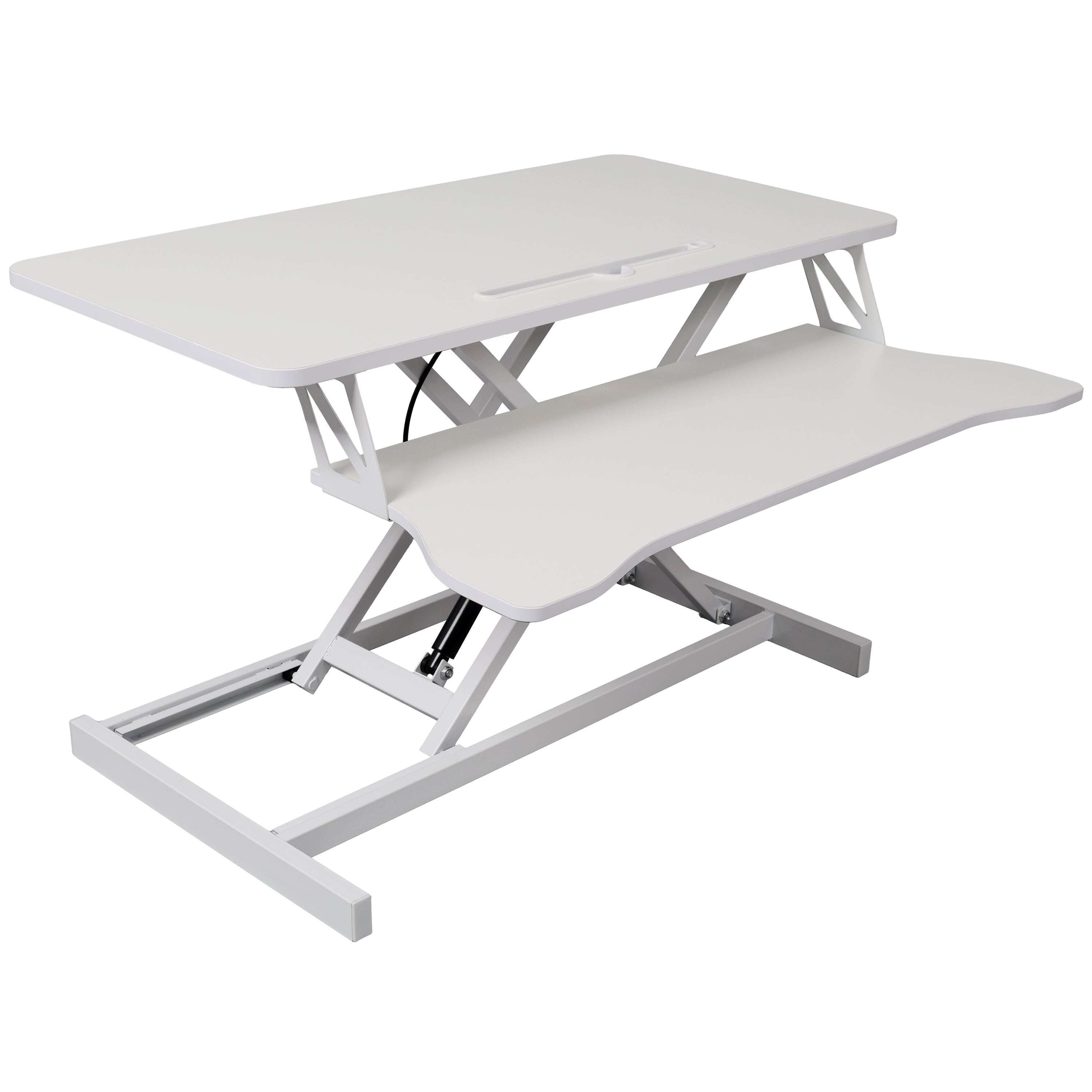 Adjustable Height Standing Laptop Desk,Adjustable Sit to Stand Up Workstation with Keyboard Tray,White