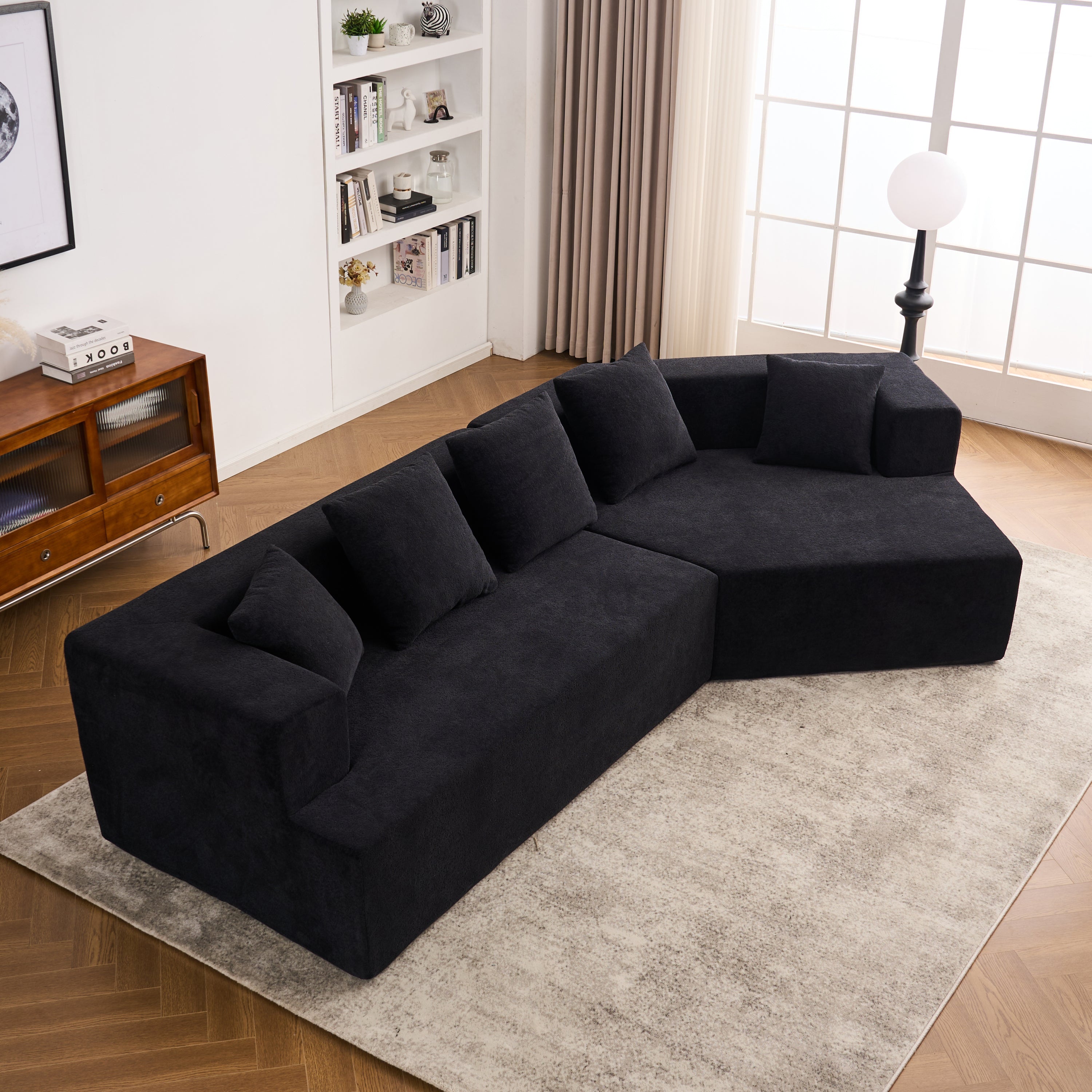 Memory Foam Couch, No Installation & Easy to Transport, Deep Seat Modern Sofa with Chenille Fabric, Couch for Living Room, Bedroom, Apartment, Home Office