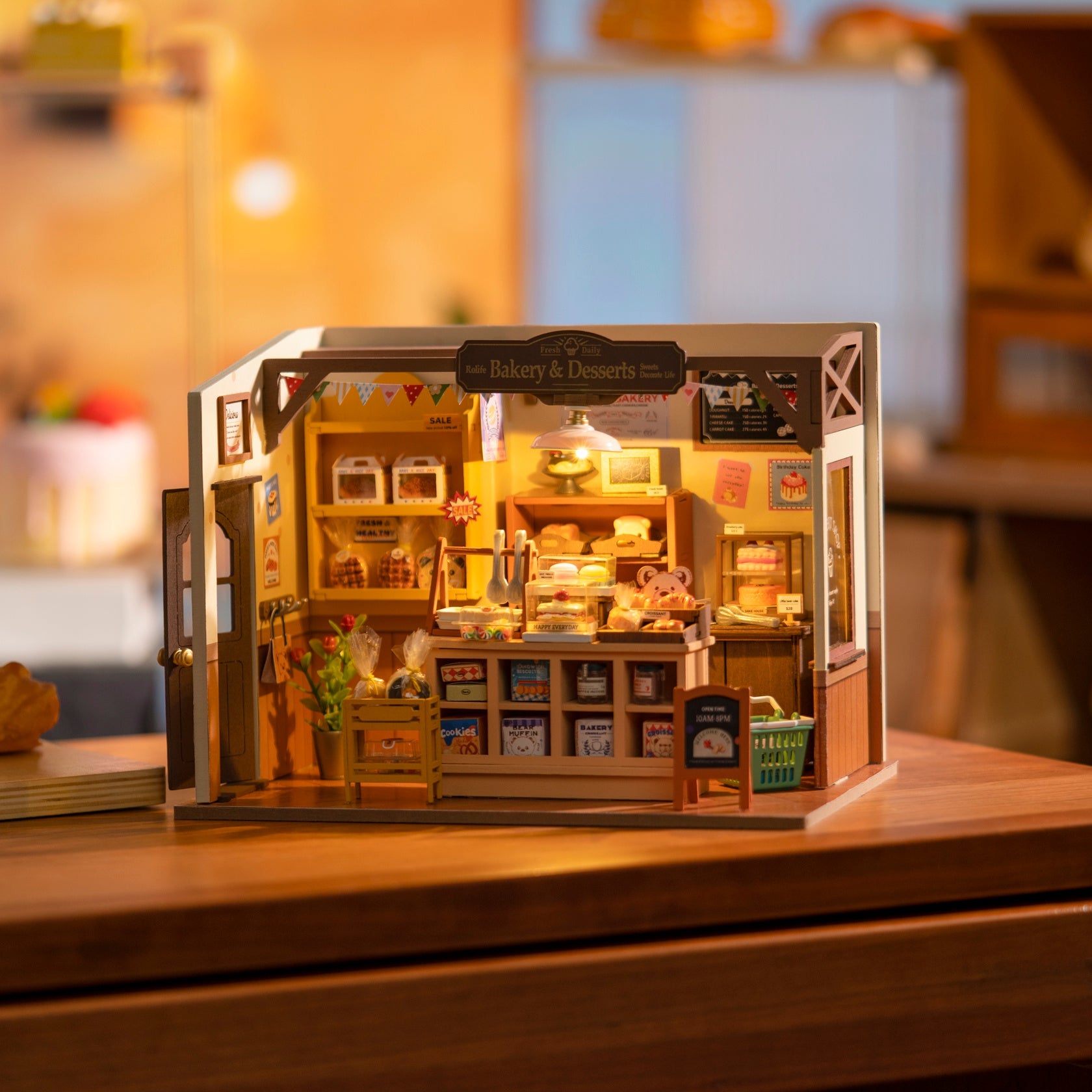 Rolife Becka's Baking House DIY Miniature Dollhouse – 3D Wooden Craft Kit