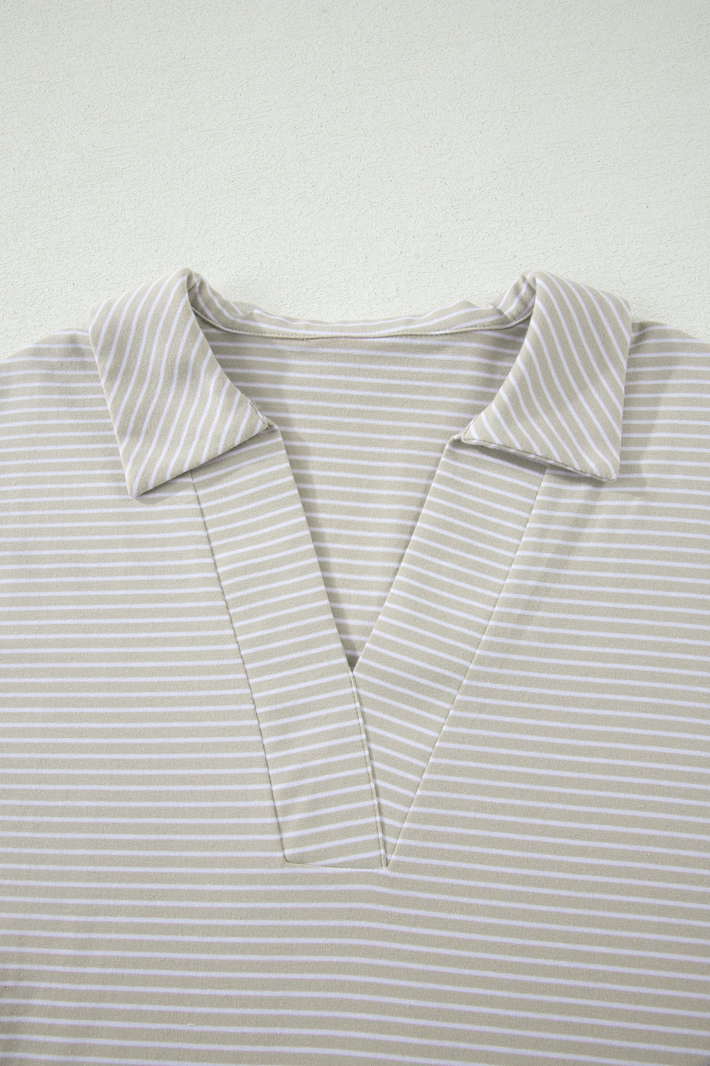 Stripe Dolman Sleeve Polo Shirt & Drawstring Shorts Set