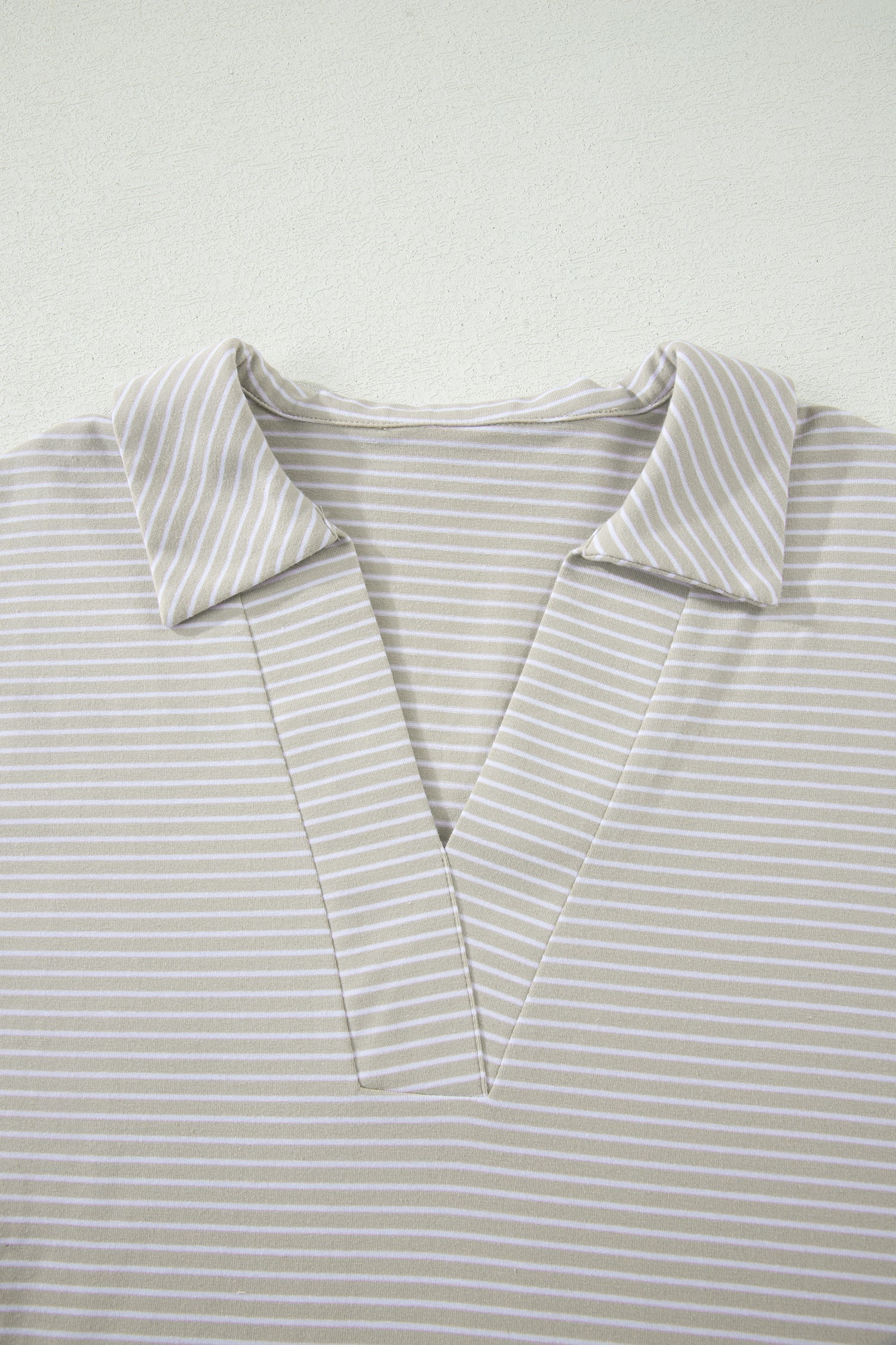 Stripe Dolman Sleeve Polo Shirt & Drawstring Shorts Set