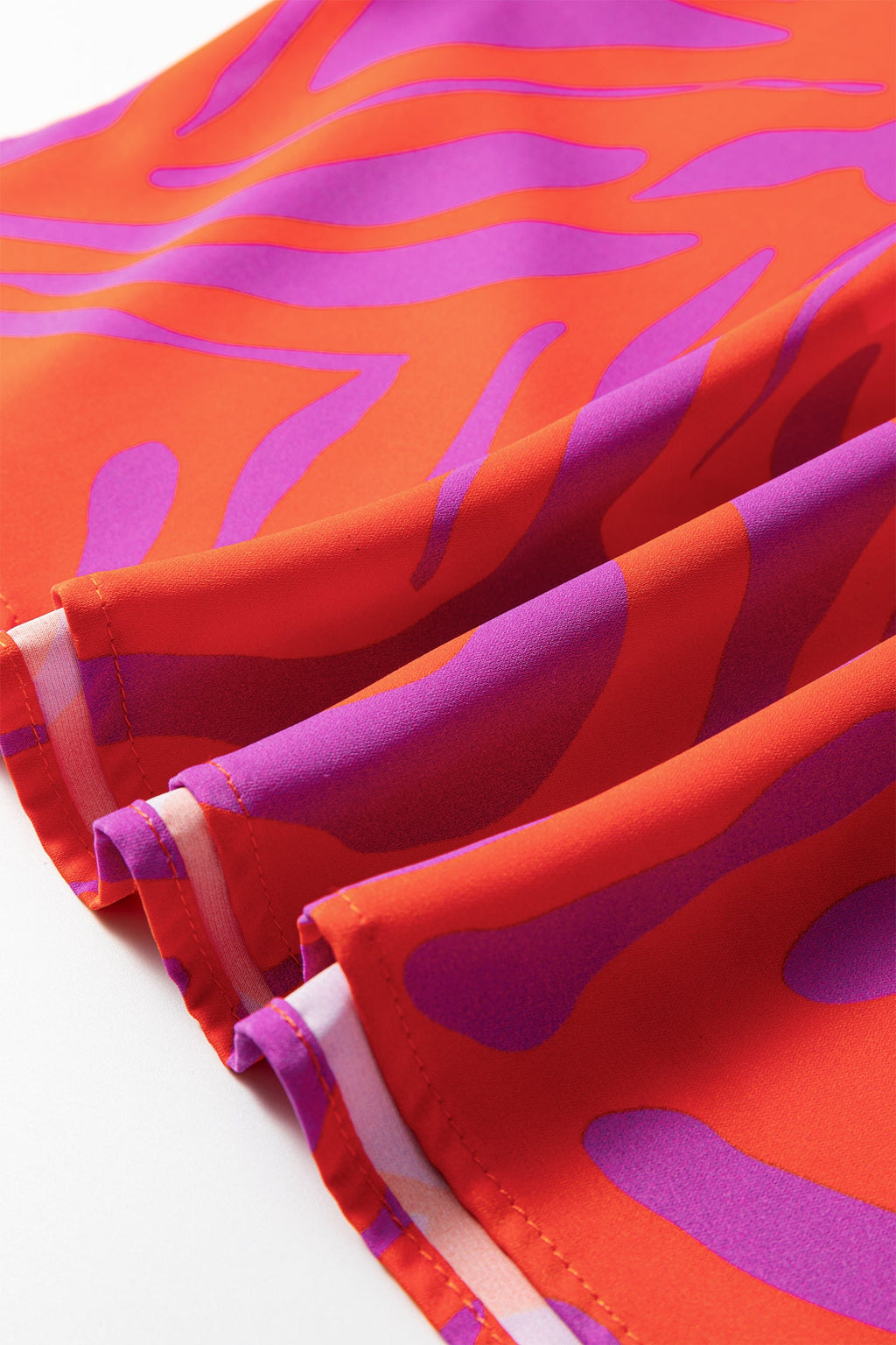 V-Neck Abstract Short Sleeve Cuff Blouse