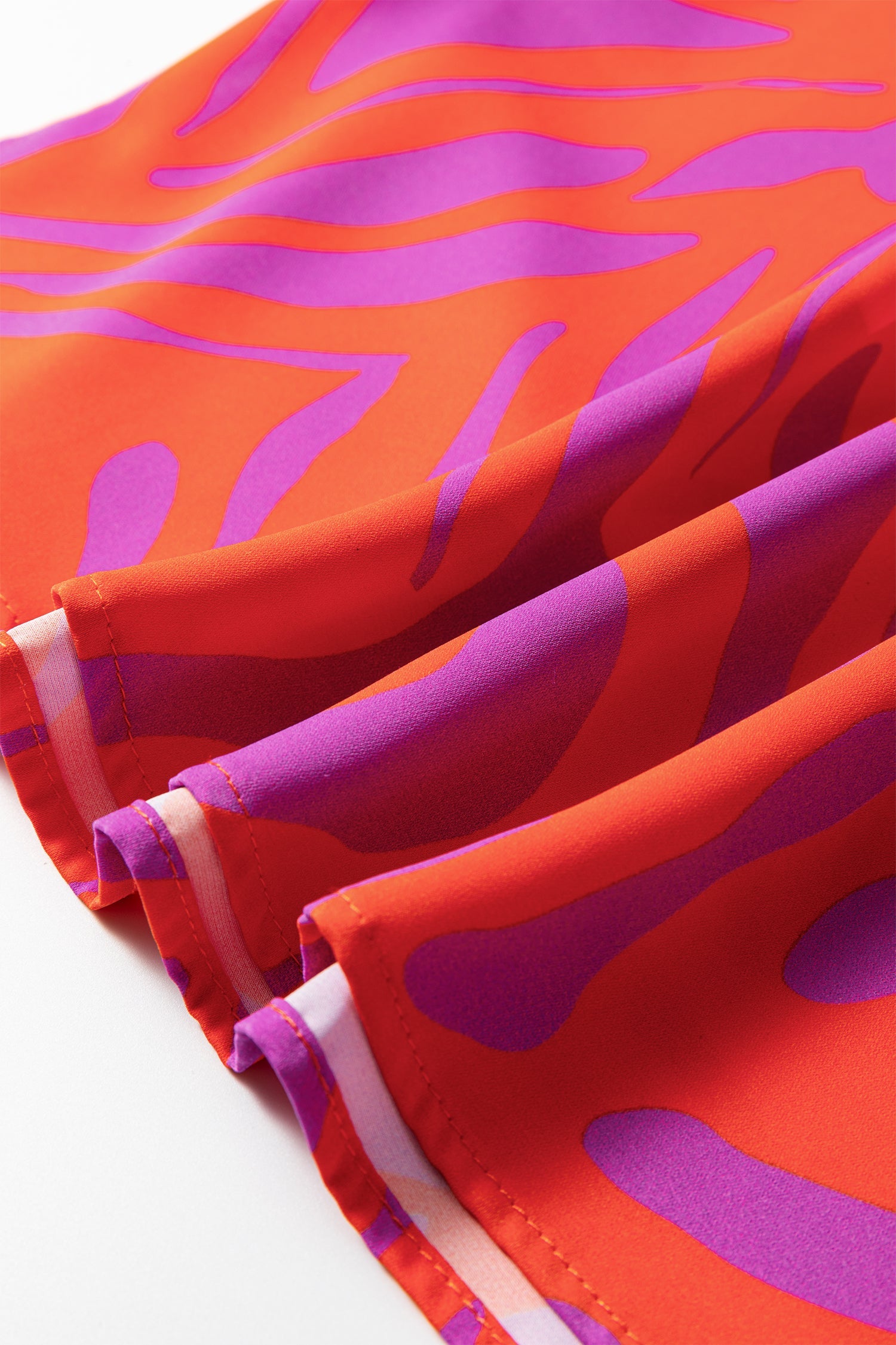 V-Neck Abstract Short Sleeve Cuff Blouse