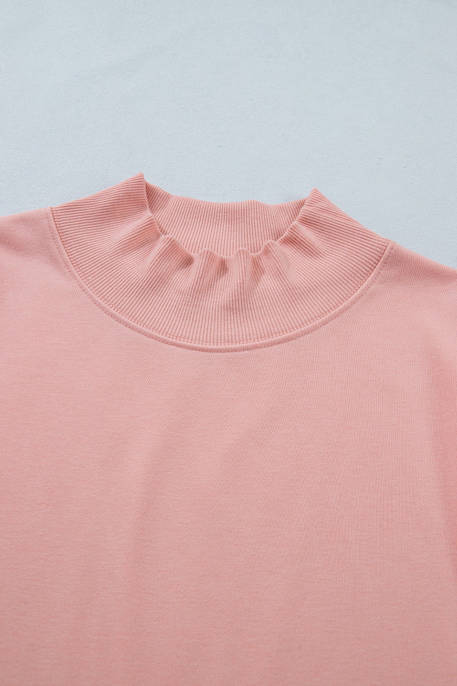Solid Mock Neck Cap Sleeve Oversized Top