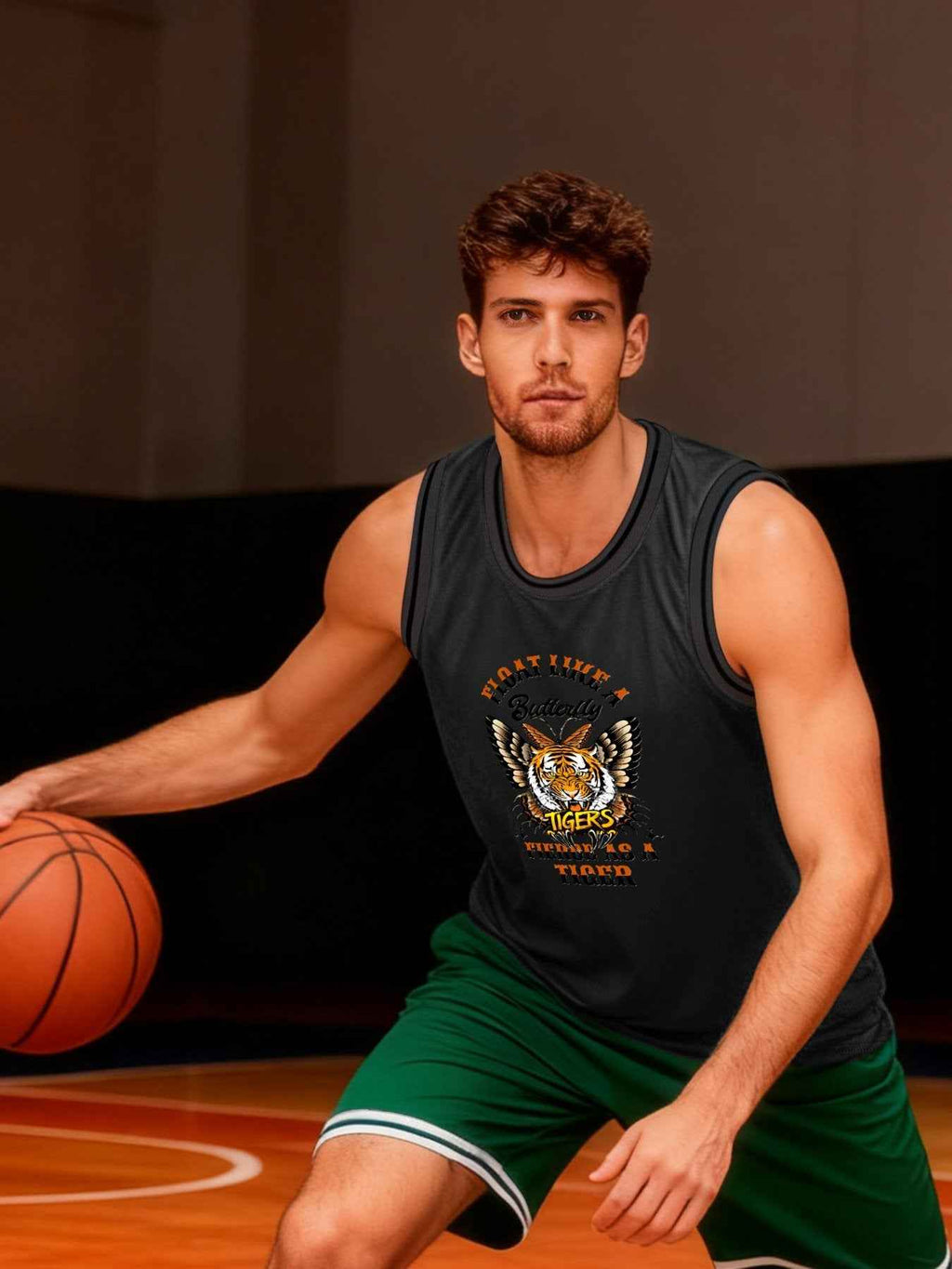 Float Like a Butterfly Fierce as a Tiger Adult Dark Grey Basketball Jersey | Ships From USA