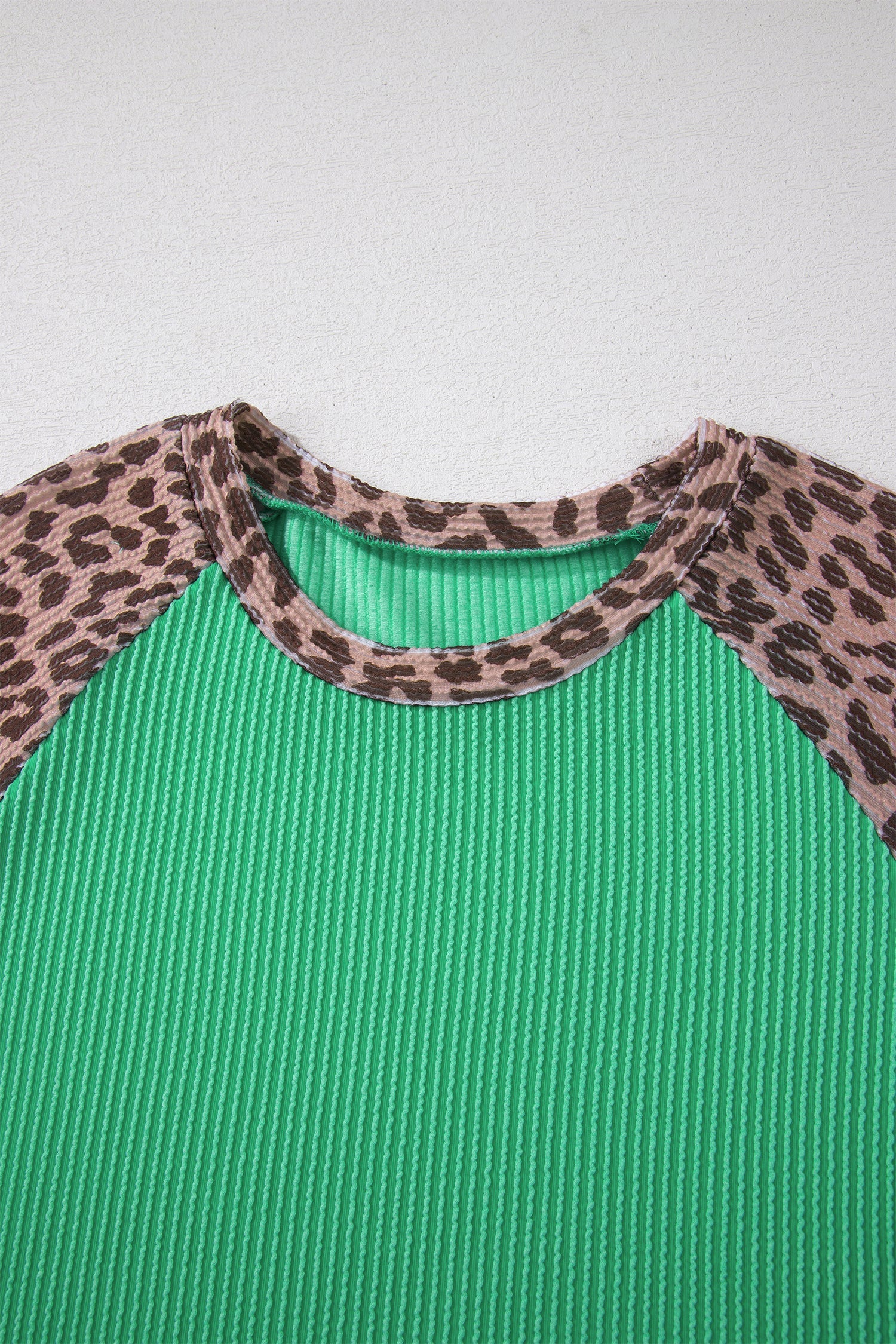 Leopard Colorblock Raglan Short Sleeve Tee
