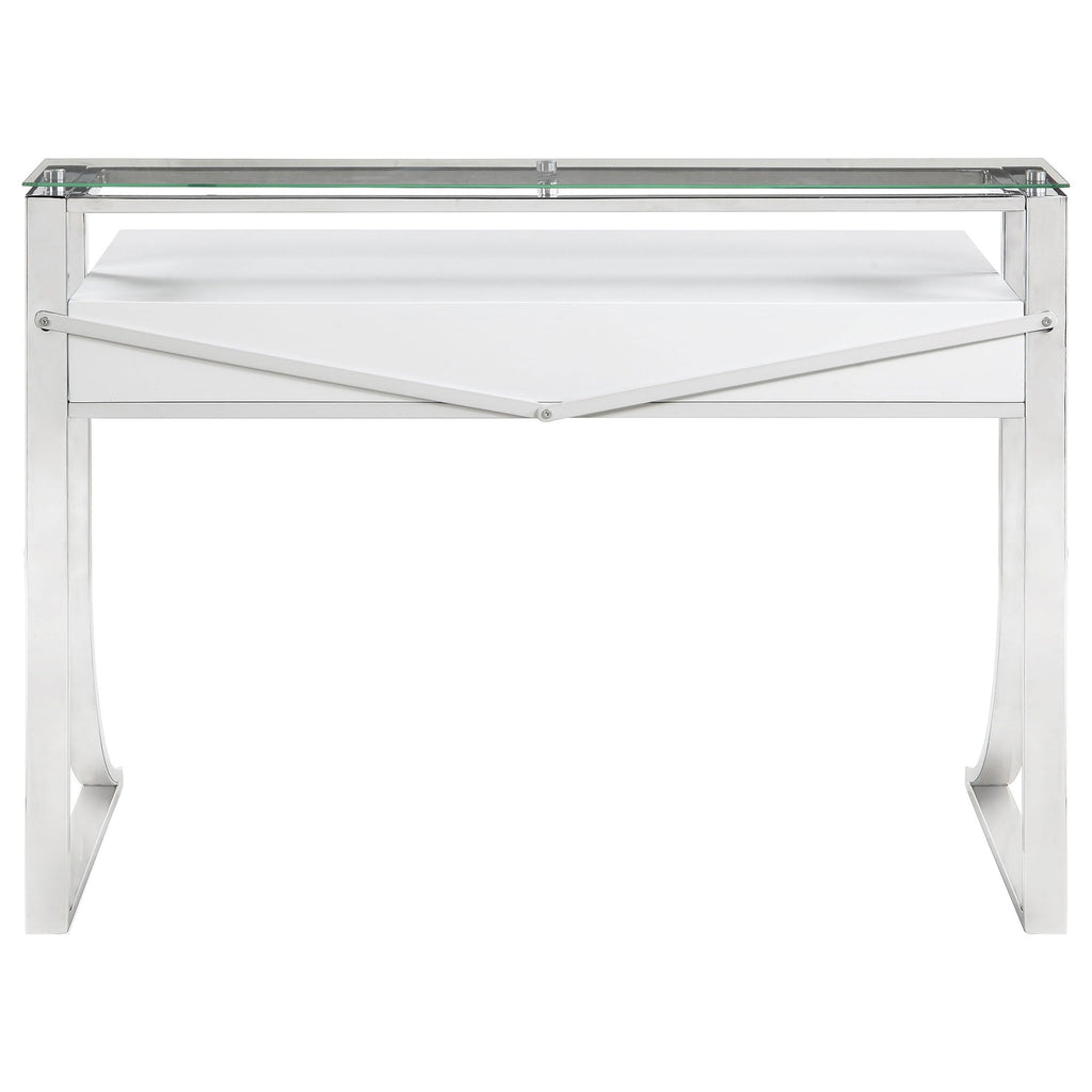 Serrano White High Gloss 2-Drawer Writing Desk