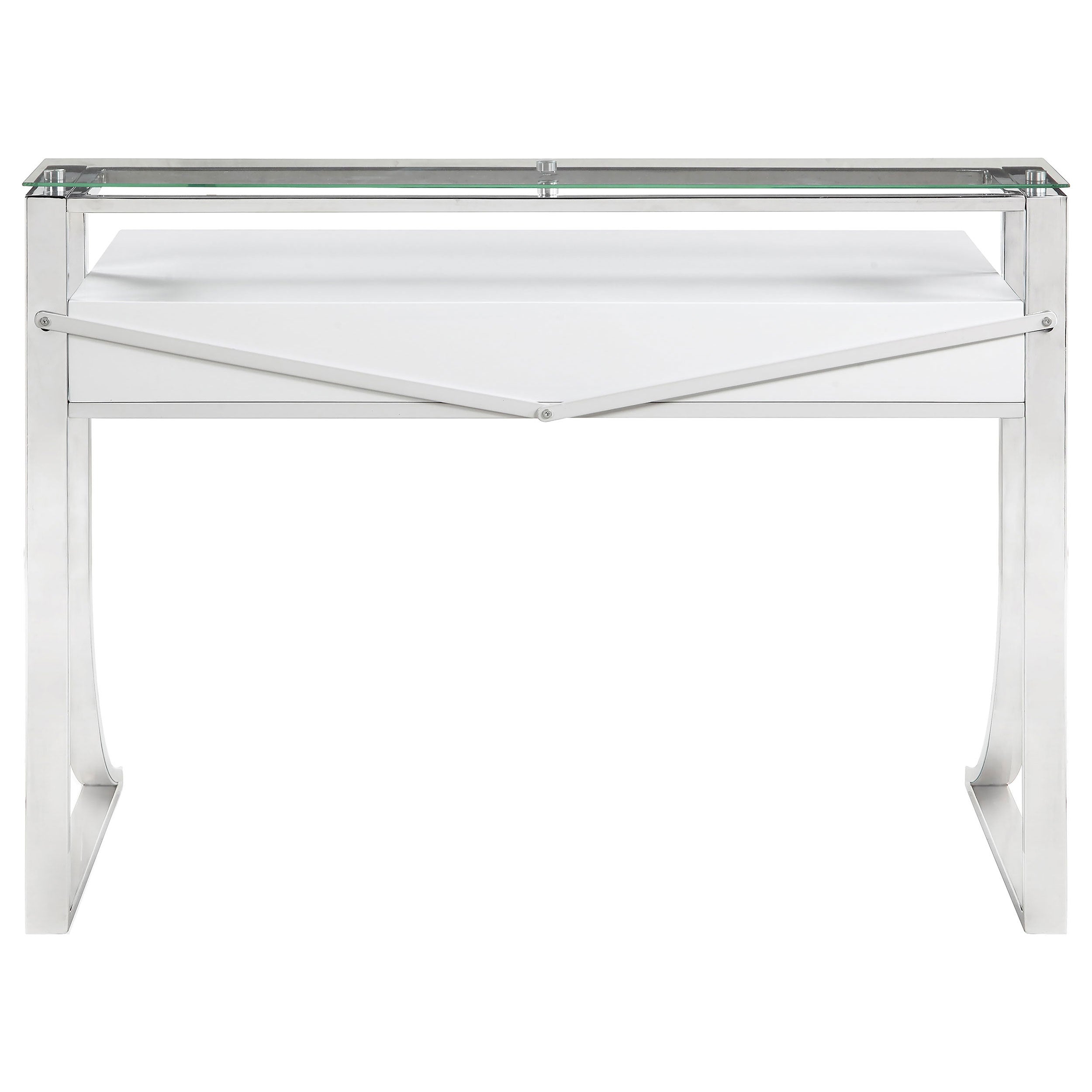 Serrano White High Gloss 2-Drawer Writing Desk