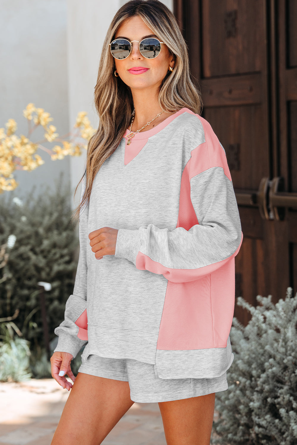 Colorblock Top and Shorts Set