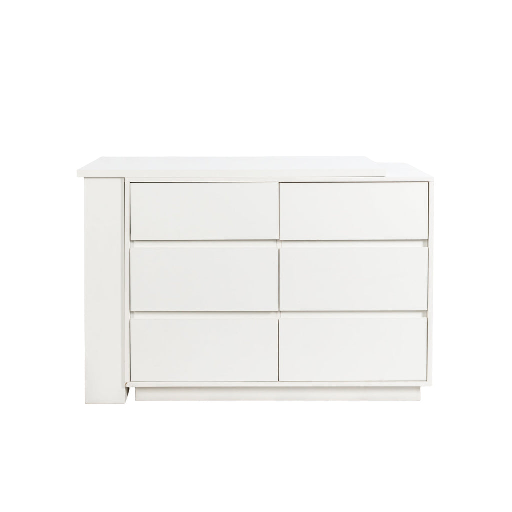 L Shaped Computer Desk with Drawers, Modern Corner Home Office Desk with Reversible Storage Cabinet, Long Study Writing Desk Workstation for Home Office