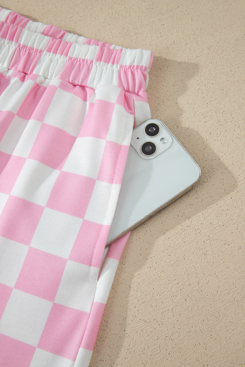 Checker Colorblock Mock Neck Top & Short Set