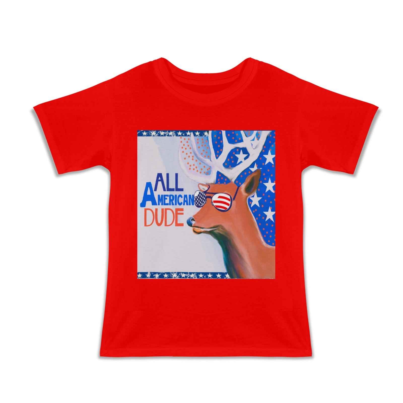 Boy's All American Dude with Deer Red T-shirt