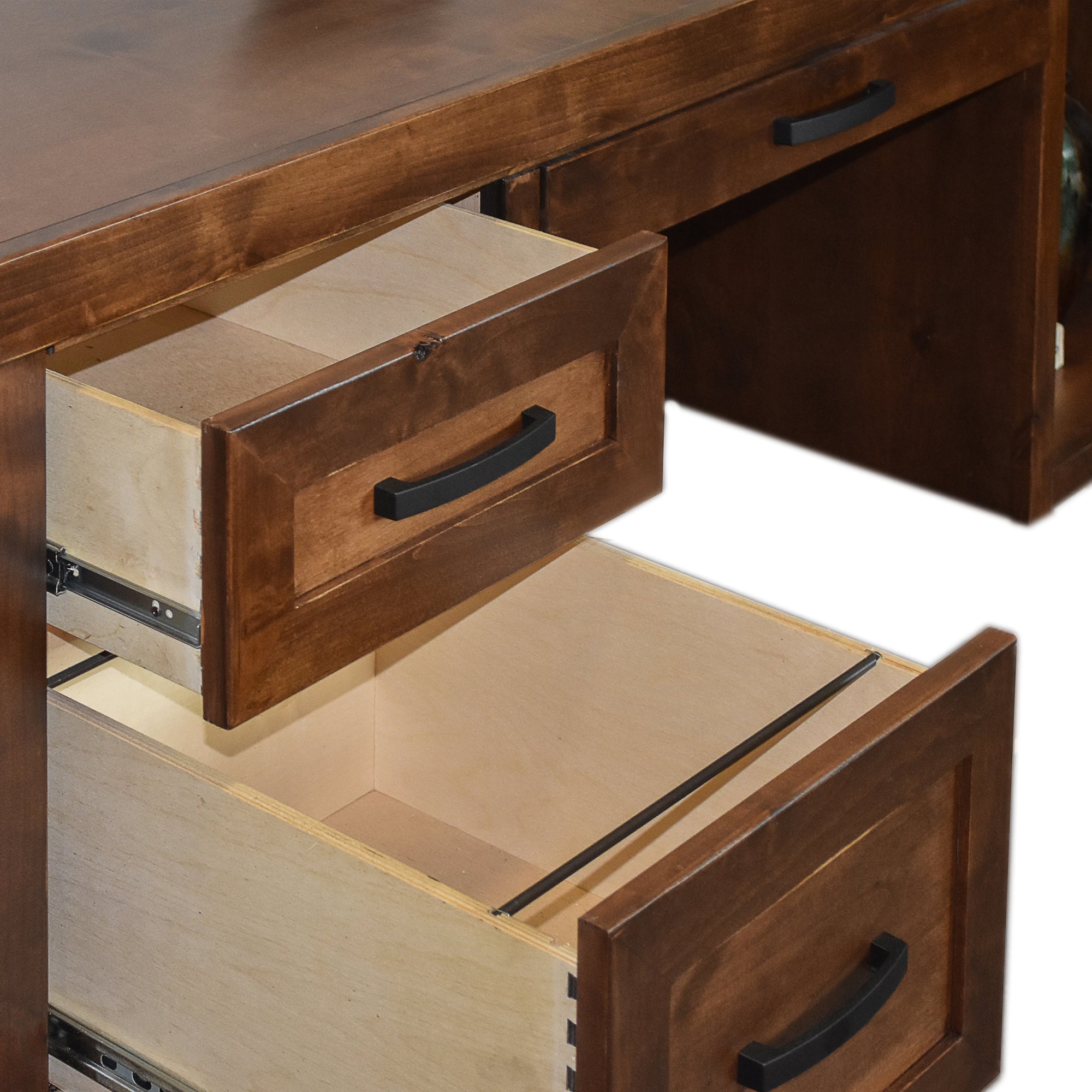 71 inch Executive Desk, No Assembly Required, Whiskey Finish