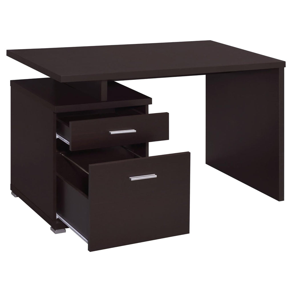 Cappuccino 2-Drawer Reversible Office Desk